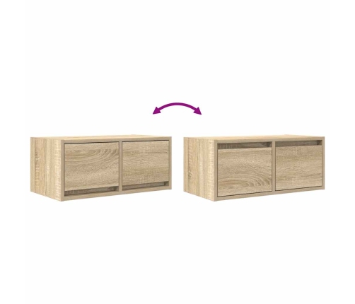 Mueble para TV madera contrachapada roble ahumado 60x31x25,5 cm