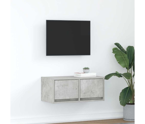 Mueble de TV madera de ingeniería gris hormigón 60x31x25,5 cm