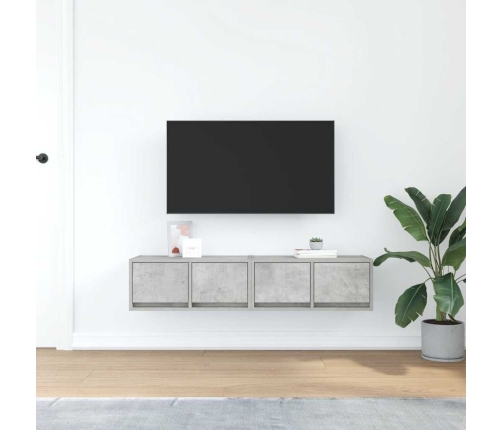 Muebles de TV 2uds madera ingeniería gris hormigón 60x31x25,5cm