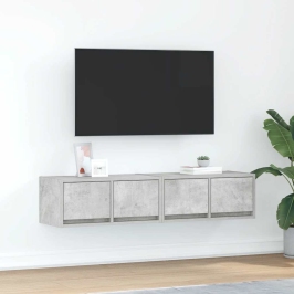 Muebles de TV 2uds madera ingeniería gris hormigón 60x31x25,5cm