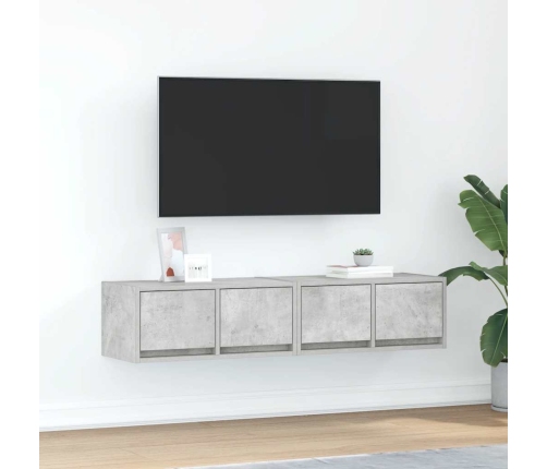 Muebles de TV 2uds madera ingeniería gris hormigón 60x31x25,5cm