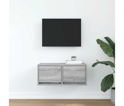 Mueble de TV madera contrachapada gris Sonoma 60x31x25,5 cm