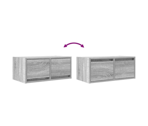 Mueble de TV madera contrachapada gris Sonoma 60x31x25,5 cm