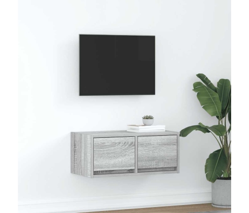 Mueble de TV madera contrachapada gris Sonoma 60x31x25,5 cm