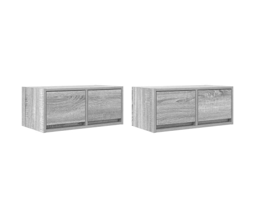 Muebles de TV 2 uds madera ingeniería gris Sonoma 60x31x25,5 cm