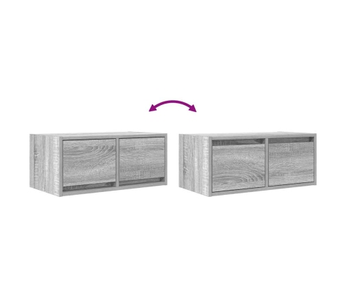 Muebles de TV 2 uds madera ingeniería gris Sonoma 60x31x25,5 cm