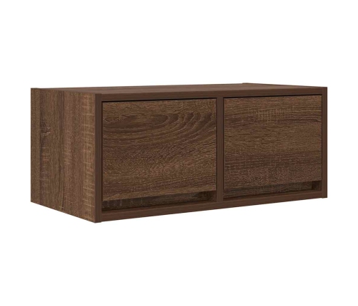 Mueble de TV madera contrachapada roble marrón 60x31x25,5 cm