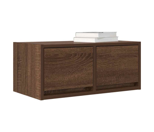 Mueble de TV madera contrachapada roble marrón 60x31x25,5 cm