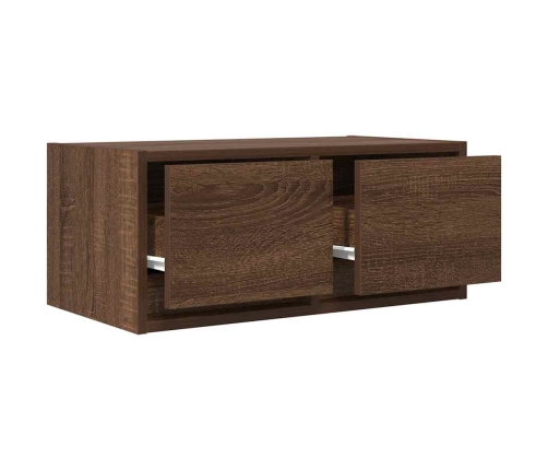 Mueble de TV madera contrachapada roble marrón 60x31x25,5 cm