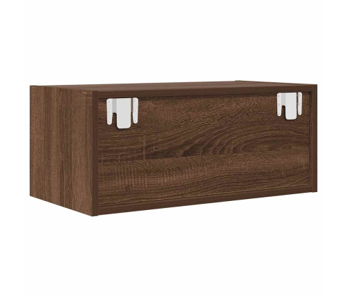 Mueble de TV madera contrachapada roble marrón 60x31x25,5 cm