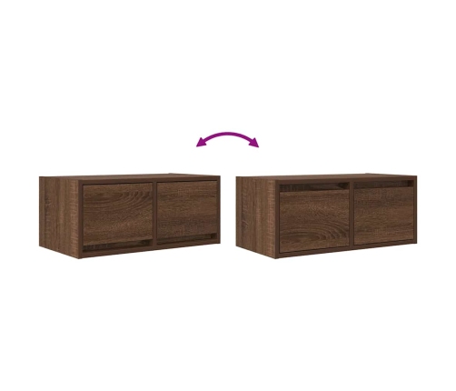 Mueble de TV madera contrachapada roble marrón 60x31x25,5 cm