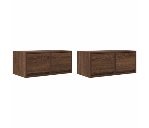 Muebles de TV 2uds Roble marrón 60x31x25,5 cm Madera ingeniería