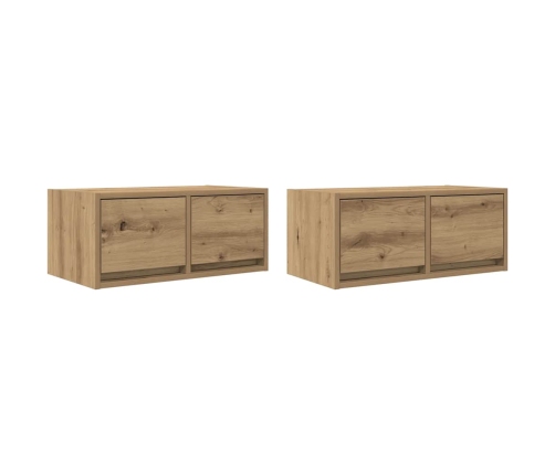 Muebles para TV 2 uds madera roble artisan 60x31x25,5 cm