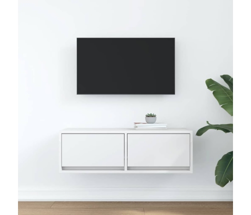 Mueble de TV de madera de ingeniería blanco 80x31x25,5 cm