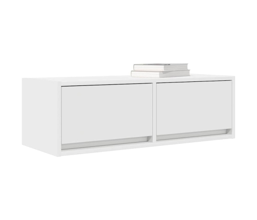 Mueble de TV de madera de ingeniería blanco 80x31x25,5 cm