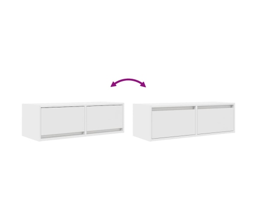 Mueble de TV de madera de ingeniería blanco 80x31x25,5 cm