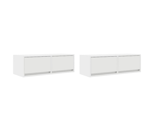 Muebles de TV 2 uds Blanco 80x31x25,5 cm Madera de ingeniería