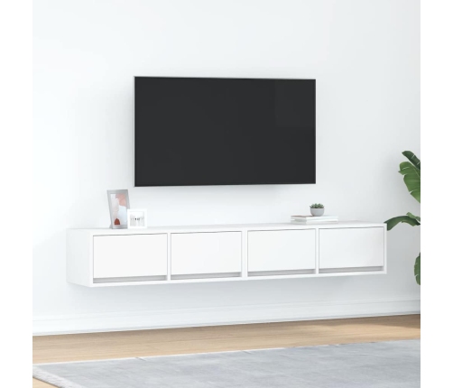 Muebles de TV 2 uds Blanco 80x31x25,5 cm Madera de ingeniería