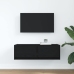 Mueble de TV de madera de roble negro 80x31x25,5 cm