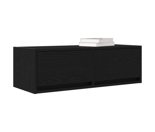 Mueble de TV de madera de roble negro 80x31x25,5 cm