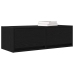 Mueble de TV de madera de roble negro 80x31x25,5 cm