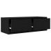 Mueble de TV de madera de roble negro 80x31x25,5 cm