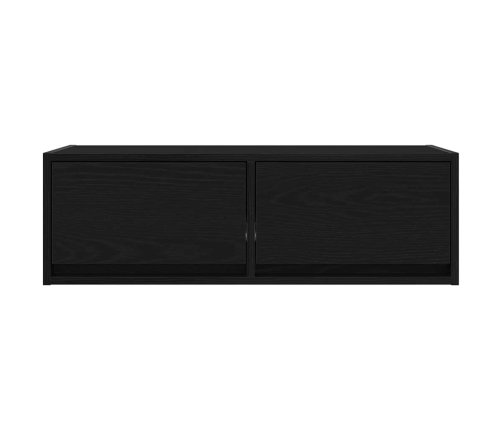 Mueble de TV de madera de roble negro 80x31x25,5 cm