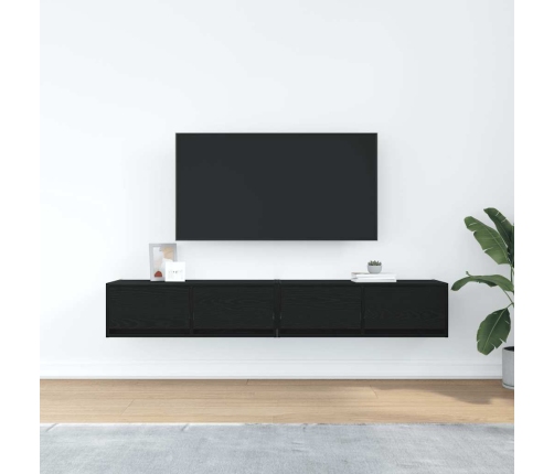 Muebles de TV 2 uds Roble Negro 80x31x25,5 cm Madera ingeniería