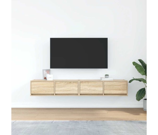 Muebles de TV 2 uds Roble Sonoma 80x31x25,5cm Madera ingeniería