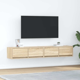 Muebles de TV 2 uds Roble Sonoma 80x31x25,5cm Madera ingeniería