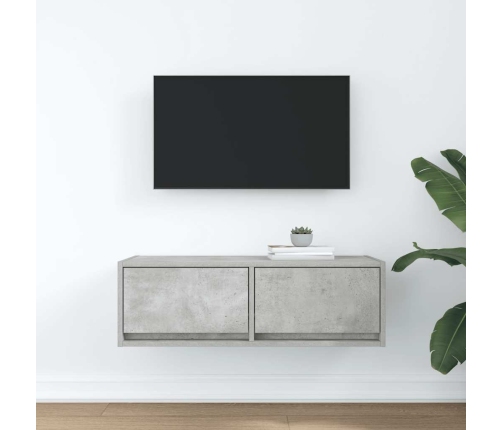 Mueble de TV de madera de ingeniería gris hormigón 80x31x25,5cm