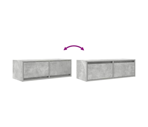 Mueble de TV de madera de ingeniería gris hormigón 80x31x25,5cm