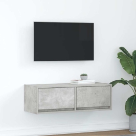 Mueble de TV de madera de ingeniería gris hormigón 80x31x25,5cm