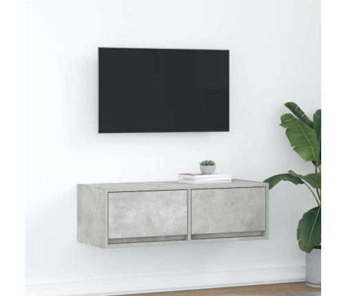 Mueble de TV de madera de ingeniería gris hormigón 80x31x25,5cm