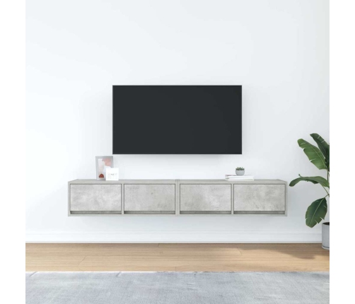 Muebles de TV 2uds madera ingeniería gris hormigón 80x31x25,5cm