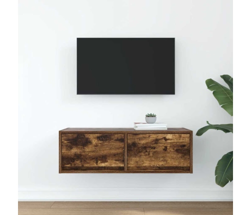Mueble de TV de roble ahumado 80x31x25,5cm Madera de ingeniería