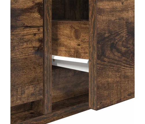 Mueble de TV de roble ahumado 80x31x25,5cm Madera de ingeniería