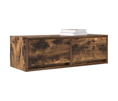 Mueble de TV de roble ahumado 80x31x25,5cm Madera de ingeniería