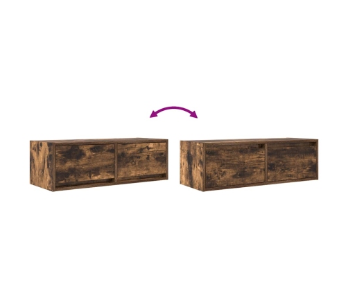 Mueble de TV de roble ahumado 80x31x25,5cm Madera de ingeniería