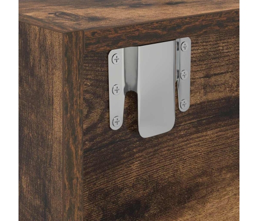 Mueble de TV de roble ahumado 80x31x25,5cm Madera de ingeniería