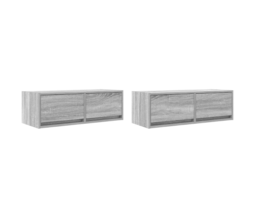 Muebles de TV 2 uds madera ingeniería gris Sonoma 80x31x25,5 cm