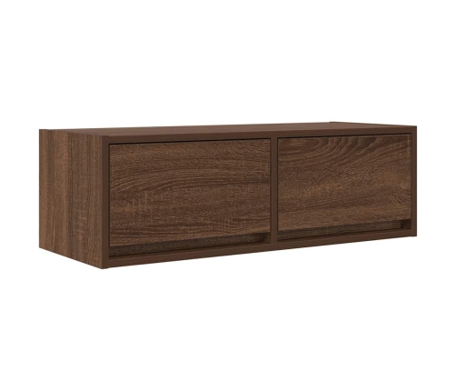 Mueble de TV madera contrachapada roble marrón 80x31x25,5 cm