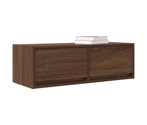 Mueble de TV madera contrachapada roble marrón 80x31x25,5 cm