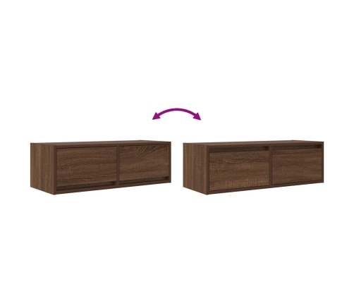 Mueble de TV madera contrachapada roble marrón 80x31x25,5 cm