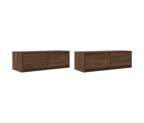 Muebles de TV 2uds Roble marrón 80x31x25,5 cm Madera ingeniería