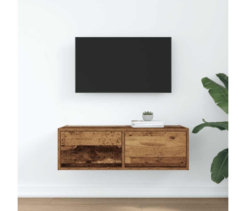 Mueble para TV madera contrachapada envejecida 80x31x25,5 cm