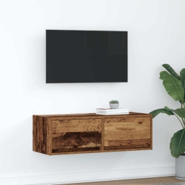 Mueble para TV madera contrachapada envejecida 80x31x25,5 cm