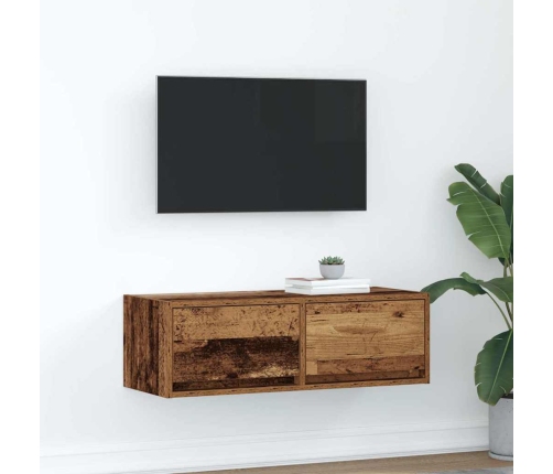 Mueble para TV madera contrachapada envejecida 80x31x25,5 cm