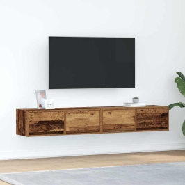 Muebles de TV 2 uds 80x31x25,5 cm Madera ingeniería envejecida