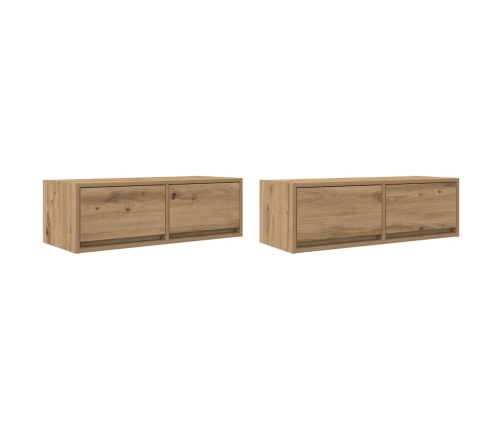 Muebles para TV 2 uds madera roble artisan 80x31x25,5 cm